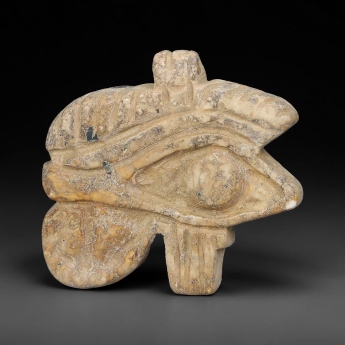 Ancient Predynastic & Pharaonic Egyptian Civilization Stone Wedjat Eye Amulet (4000 BCE-30 CE), 97ED (1 of 1)