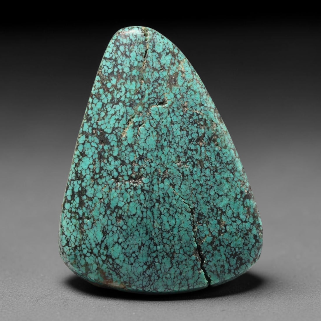 31ct Vintage Tibetan Natural Turquoise Freeform Cabochon Loose Gemstone, 98BW: Polished vintage Tibetan turquoise freeform cabochon loose gemstone, measuring 35x26 mm. Features characteristic natural matrix webbing and earthy mineral markings inherent to authentic Tibetan turquo