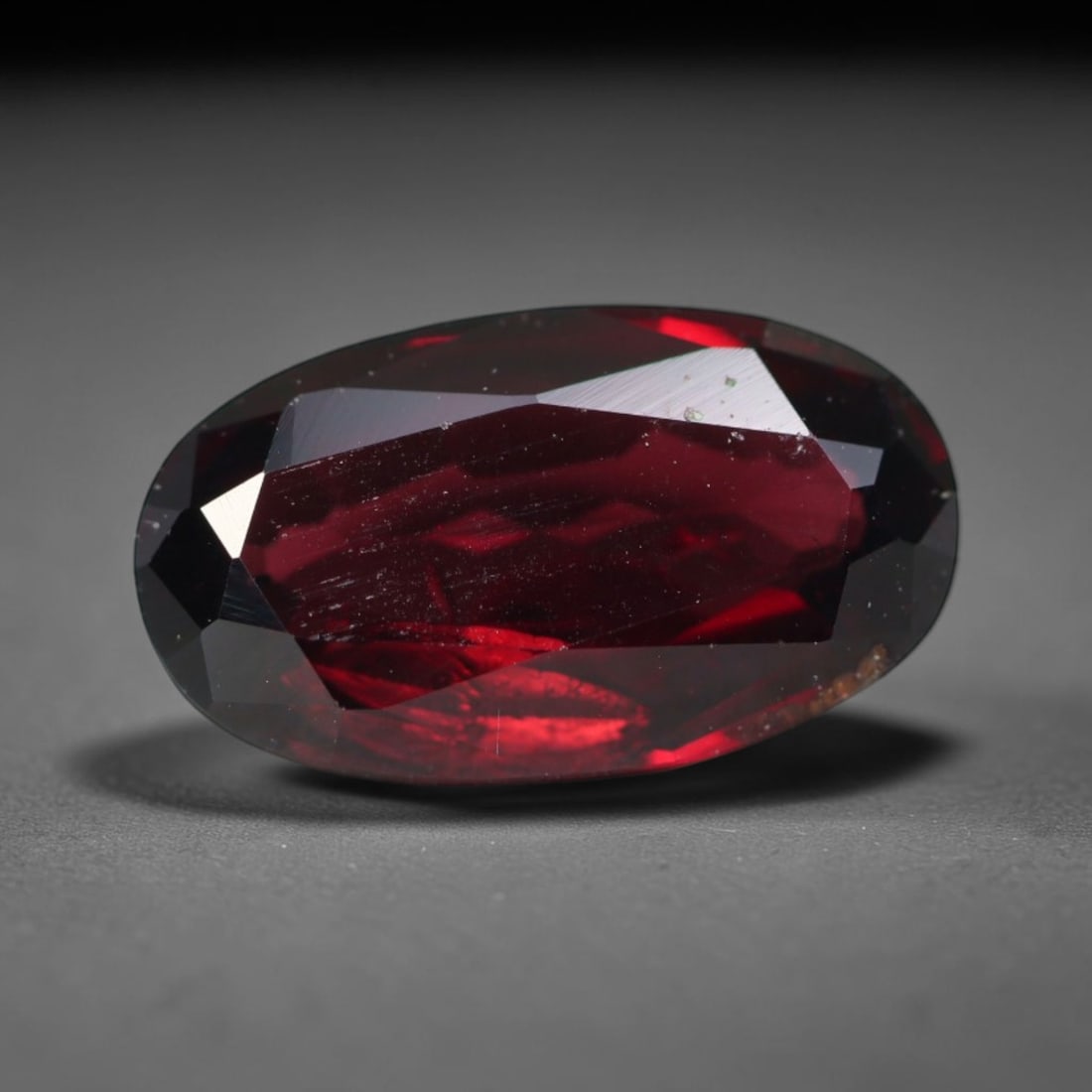 4.78ct Natural Mozambican Deep Crimson Red Faceted Almandine Garnet Loose Gemstone, 98BC: This meticulously faceted garnet features a dense, rich red crystalline body dotted with subtle micro mineral inclusions scattered evenly throughout its transparent interior, precision-cut reflective 