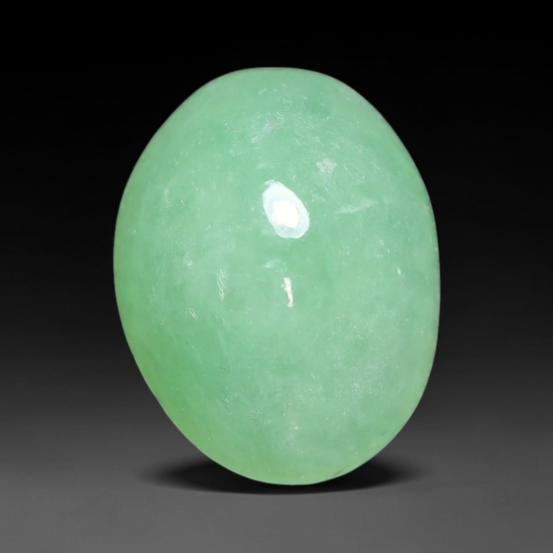 4.00ct Natural Burmese Type A Apple Green Jadeite Jade Cabochon Loose Gemstone, 87BQ: This single loose natural Burmese Type A apple green jadeite jade cabochon, completely untreated, free of artificial dye, bleaching, or resin filling, preserving the original natural mineral crystal s