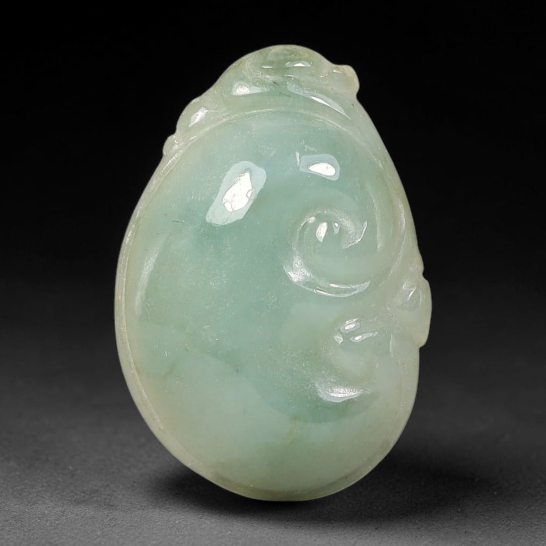 Natural Burmese Type A Jadeite Jade Hand Carved Pendant, 17BS: Artisan hand-carved untreated Burmese Type A jadeite jade pendant measuring 23x16 mm. Carefully sculpted with detailed relief craftsmanship and finished with a smooth glossy polish. Authentic Type A j