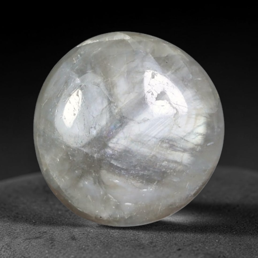 2.30ct Natural Untreated Burmese Trapiche Sapphire Loose Gemstone, 61BE: This polished Burmese trapiche sapphire features soft milky pale base tone with distinct natural mineral growth formations within its crystalline structure, measured at calibrated dimensions of 6.9x4m