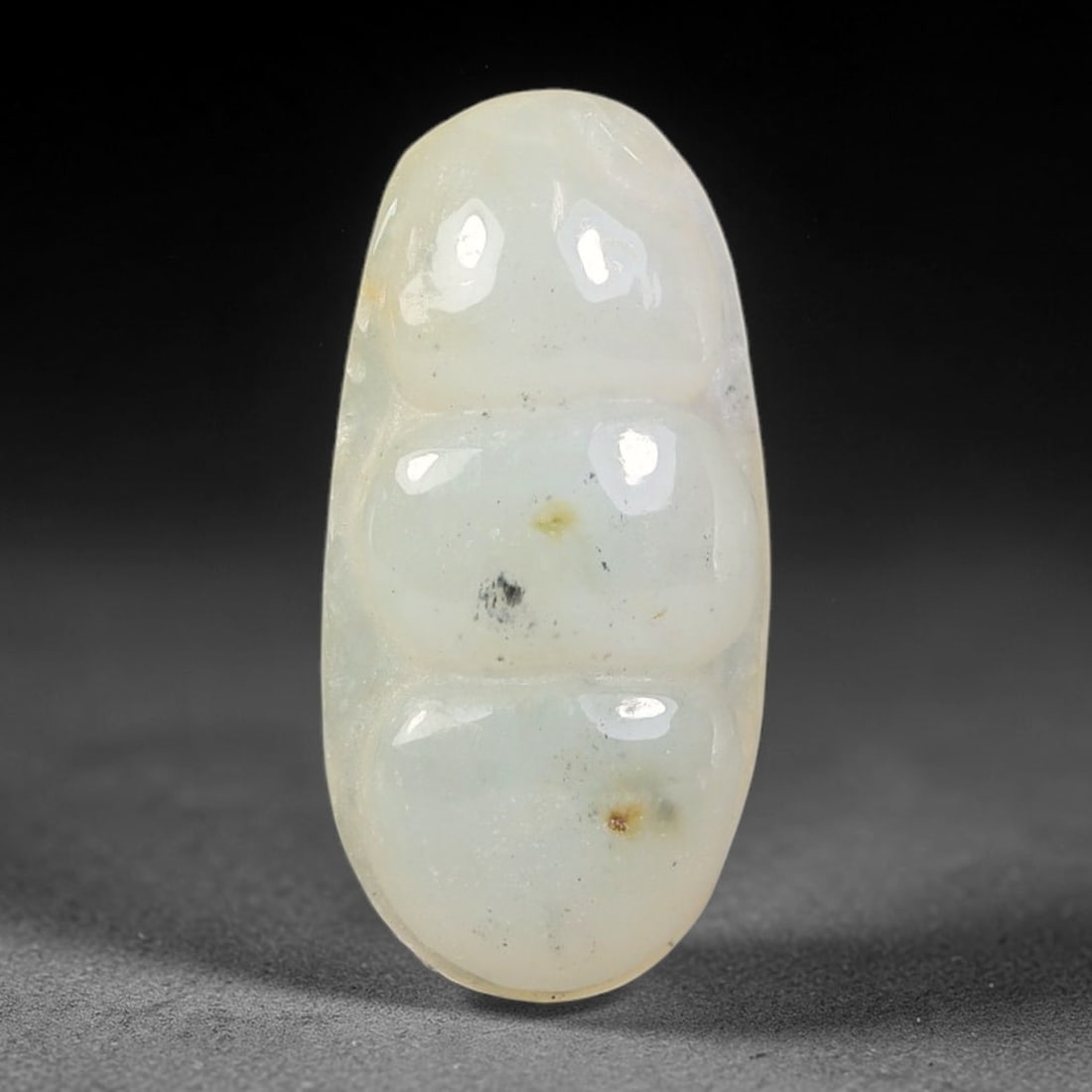 Natural Burmese Type A Jadeite Jade Hand Carved Pendant, 56BS: Artisan hand-carved untreated Burmese Type A jadeite jade pendant measuring 21x10 mm. Carefully sculpted with detailed relief craftsmanship and finished with a smooth glossy polish. Authentic Type A j