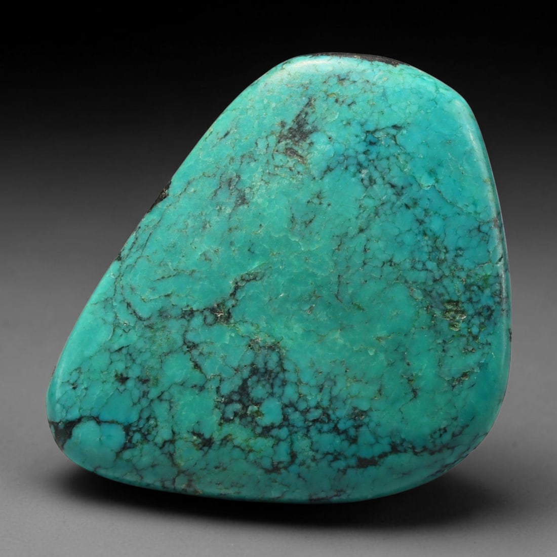 31ct Vintage Tibetan Natural Turquoise Freeform Cabochon Loose Gemstone, 83BW: Polished vintage Tibetan turquoise freeform cabochon loose gemstone, measuring 34x26 mm. Features characteristic natural matrix webbing and earthy mineral markings inherent to authentic Tibetan turquo