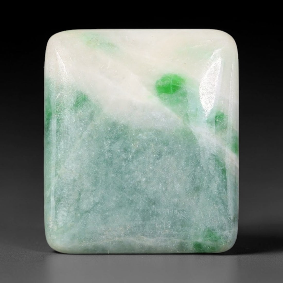 30.61ct Natural Burmese Type A Jadeite Jade Cabochon, 54FP: This single loose natural Burmese Type A jadeite jade cabochon, fully untreated with no dyeing, bleaching or resin impregnation, this genuine Type A jade retains its all-natural crystalline structure 