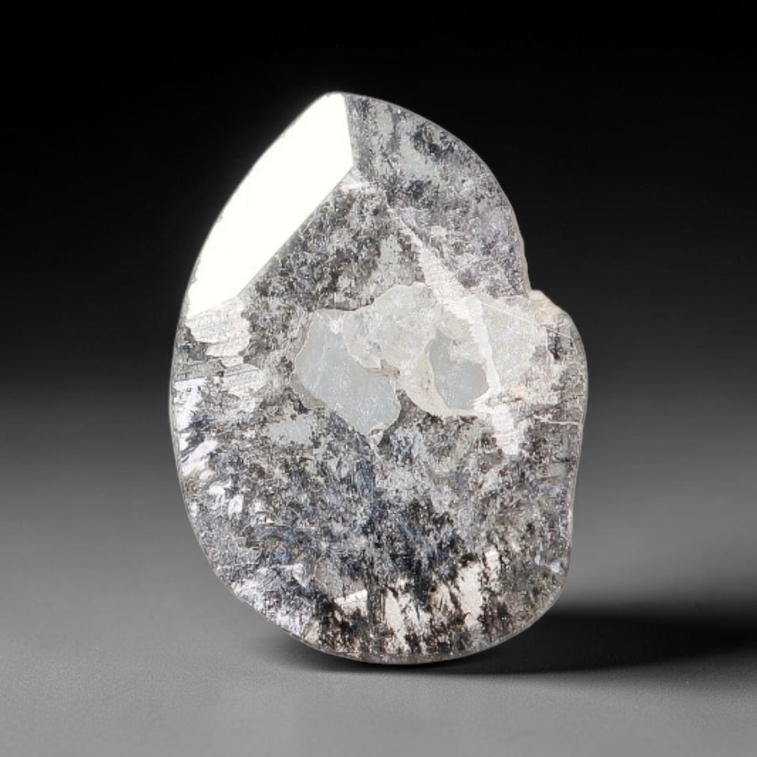 0.18ct Natural Fancy Diamond Slice Hand Rose Cut with Pictorial Inclusions Loose Gemstone, 53BG: This unique natural diamond slice features a delicate hand-executed rose cut surface, showcasing captivating pictorial mineral inclusions trapped within the diamond matrix. Measuring 6.6x4.8x0.4mm, th