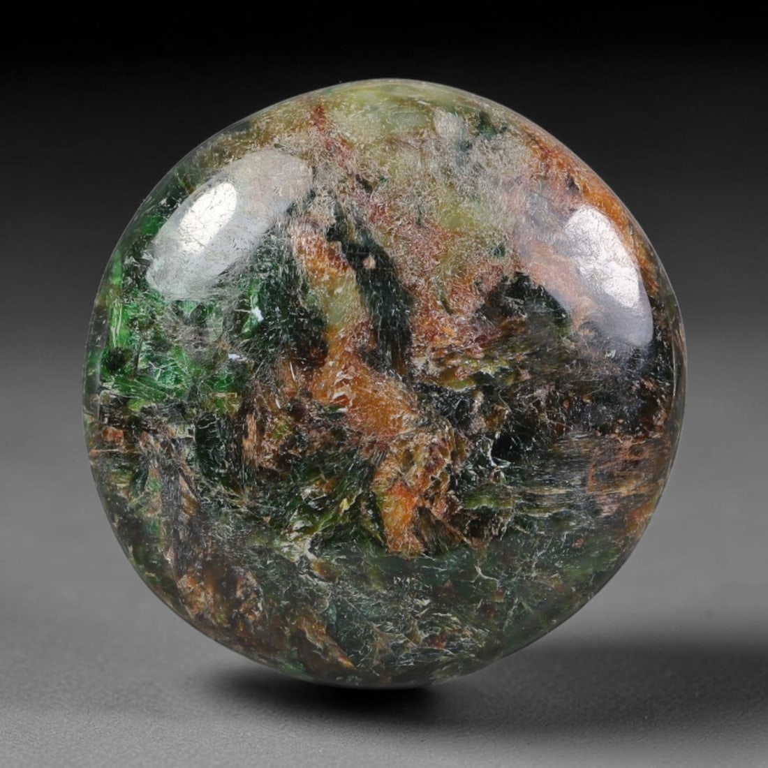 23.75ct Natural Burmese Type A Jadeite Jade Cabochon, 42AL: This single loose natural Burmese Type A jadeite jade cabochon, fully untreated with no dyeing, bleaching or resin impregnation, this genuine Type A jade retains its all-natural crystalline structure 