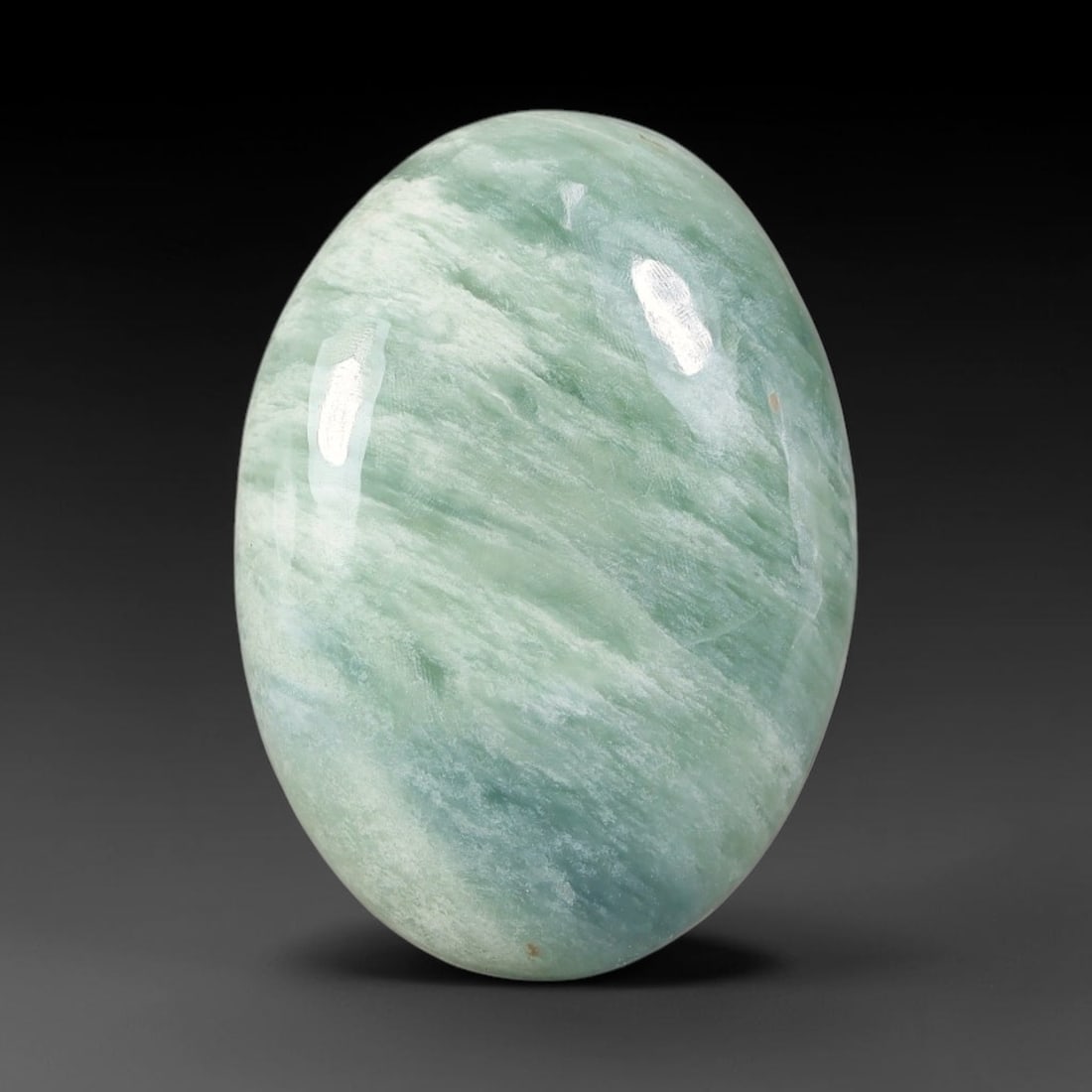 22.74ct Natural Burmese Type A Jadeite Jade Cabochon, 66FP: This single loose natural Burmese Type A jadeite jade cabochon, fully untreated with no dyeing, bleaching or resin impregnation, this genuine Type A jade retains its all-natural crystalline structure 
