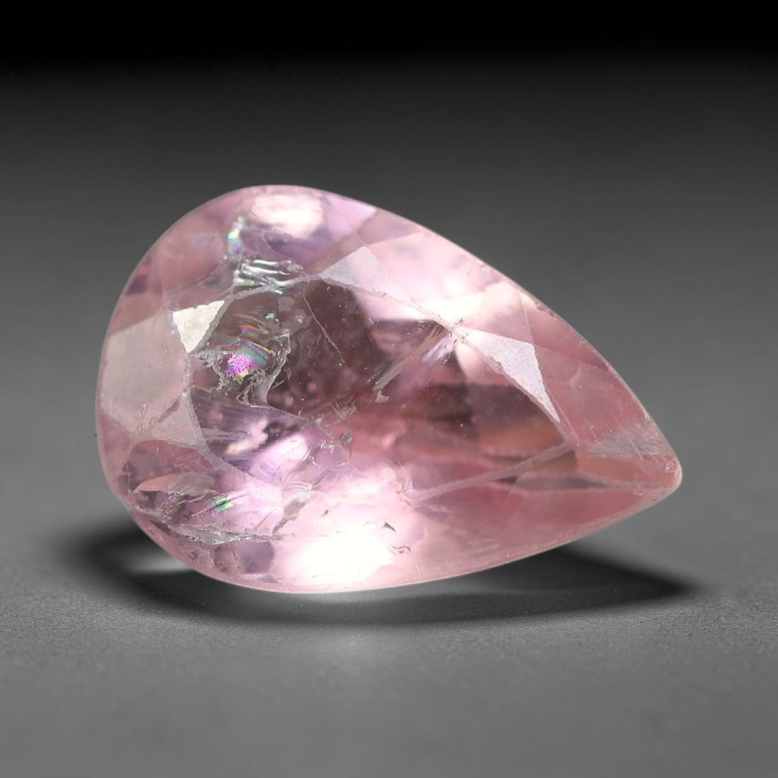 2.25 Carats Natural Mozambique Soft Pastel Pink Tourmaline Loose Gemstone, 17FM: This natural Mozambique tourmaline has dimensions measuring 11.6x8x4.2mm, showcasing a gentle pale pink tone across its transparent crystal matrix with natural internal fine fractures that create subt