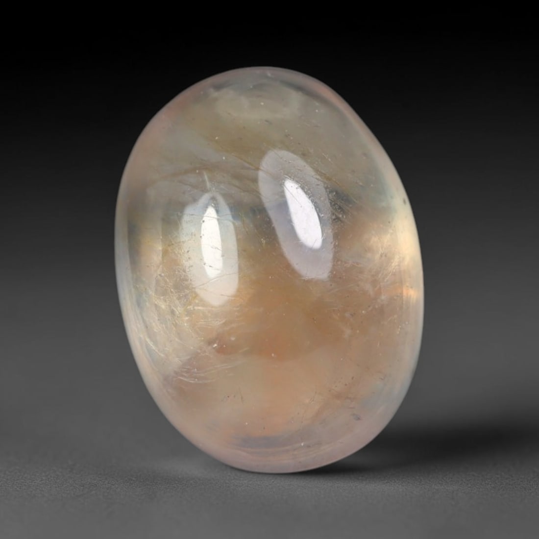 3.70ct Natural Sri Lankan Padparadscha Sapphire Loose Gemstone, 65BA: This fully polished Padparadscha sapphire features soft warm peach-orange blended body tone, with faint natural mineral traces scattered throughout its crystalline interior, measured at calibrated dim