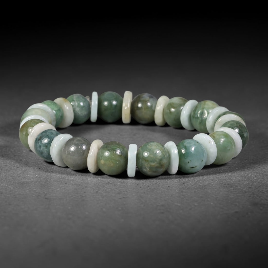 Natural Burmese Type A Jadeite Jade Beaded Bracelet, 61BK (1 of 1)
