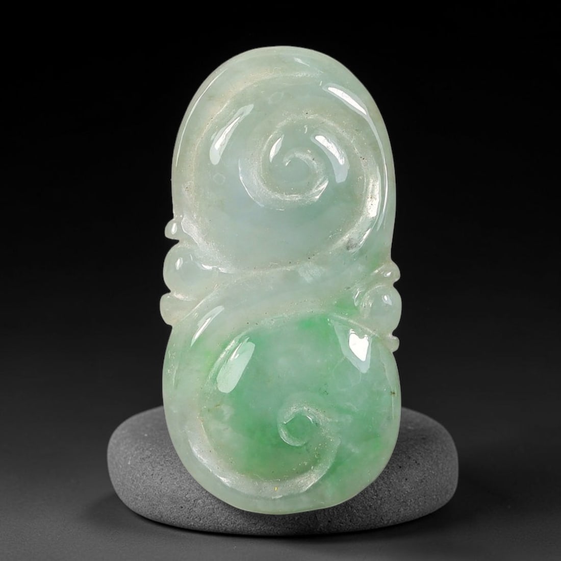 Natural Burmese Type A Jadeite Jade Hand Carved Pendant, 87BS: Artisan hand-carved untreated Burmese Type A jadeite jade pendant measuring 25x13 mm. Carefully sculpted with detailed relief craftsmanship and finished with a smooth glossy polish. Authentic Type A j