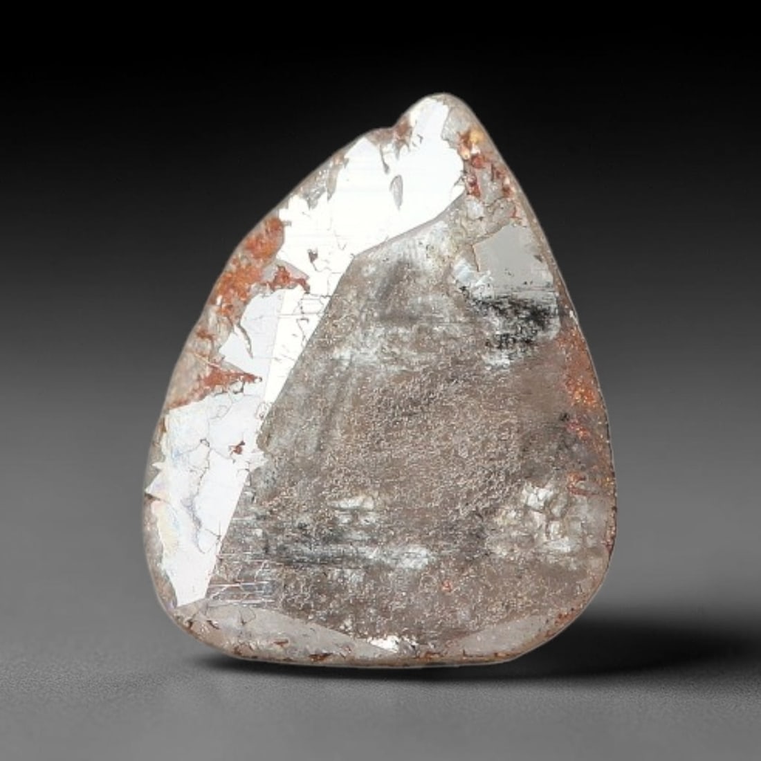 0.20ct Natural Fancy Diamond Slice Hand Rose Cut with Pictorial Inclusions Loose Gemstone, 36BG: This unique natural diamond slice features a delicate hand-executed rose cut surface, showcasing captivating pictorial mineral inclusions trapped within the diamond matrix. Measuring 6x5x0.5mm, the th