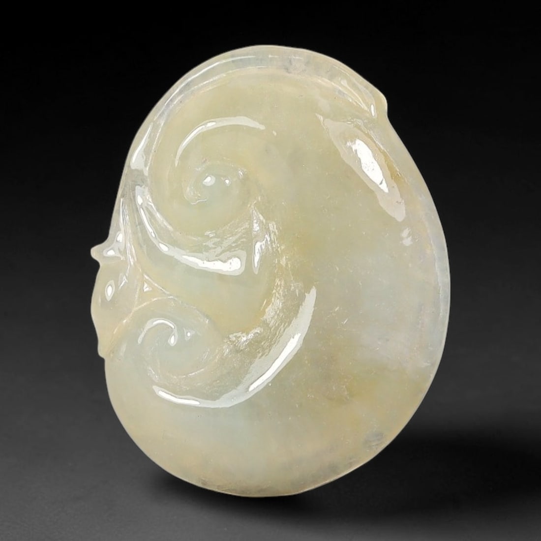 Natural Burmese Type A Jadeite Jade Hand Carved Pendant, 20BS: Artisan hand-carved untreated Burmese Type A jadeite jade pendant measuring 22x19 mm. Carefully sculpted with detailed relief craftsmanship and finished with a smooth glossy polish. Authentic Type A j