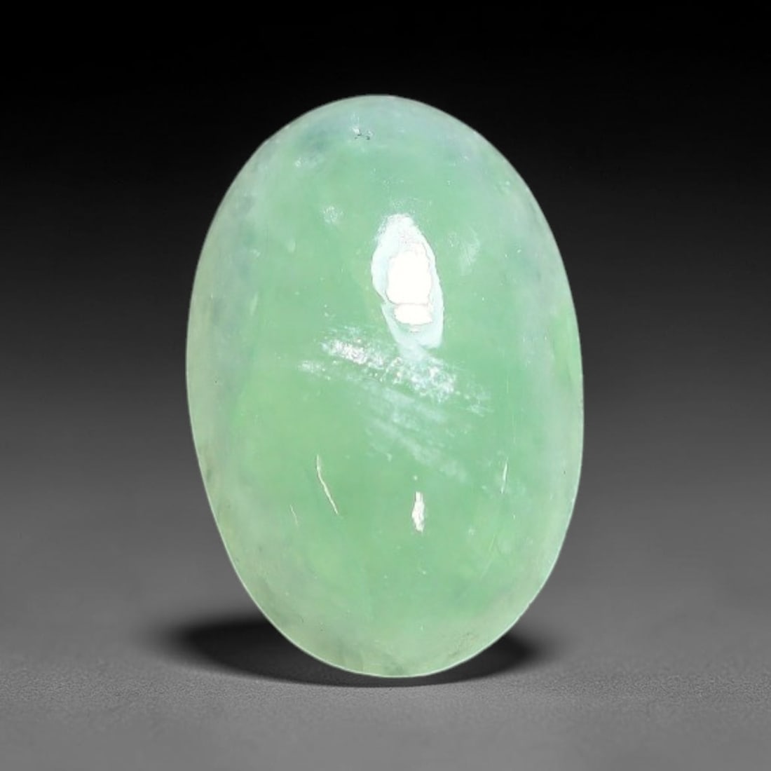 1.56ct Natural Burmese Type A Apple Green Jadeite Jade Cabochon Loose Gemstone, 93BQ: This single loose natural Burmese Type A apple green jadeite jade cabochon, completely untreated, free of artificial dye, bleaching, or resin filling, preserving the original natural mineral crystal s
