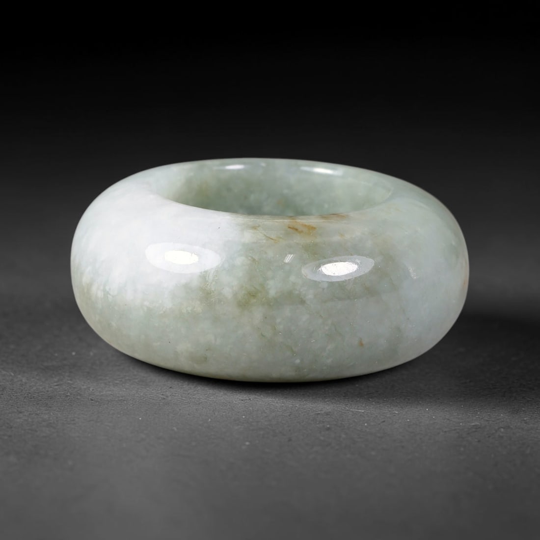 Natural Burmese Type A Jadeite Jade Wide Band Ring, 15BK (1 of 1)