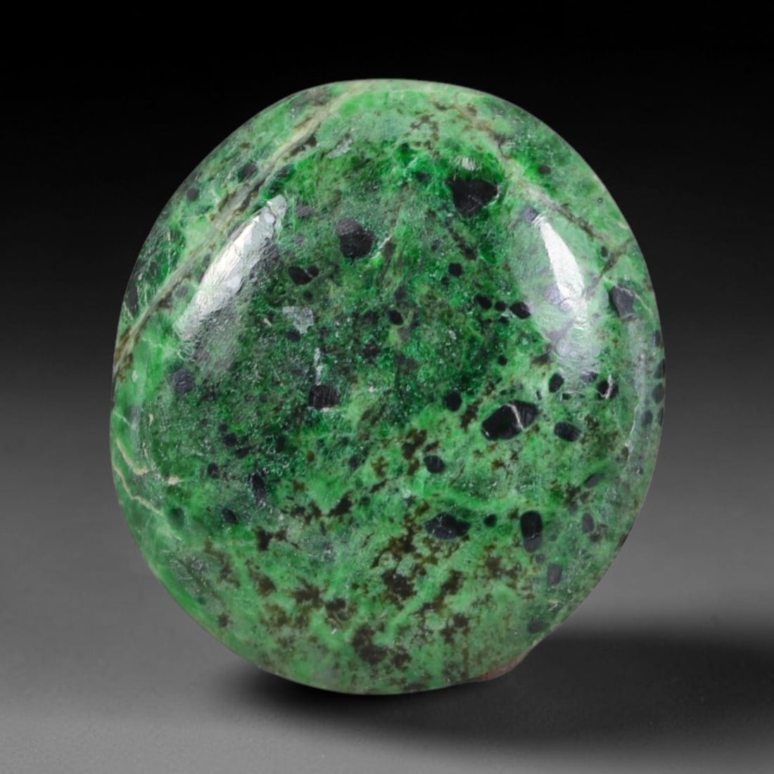 9.67ct Natural Burmese Type A Jadeite Jade Cabochon, 71AL: This single loose natural Burmese Type A jadeite jade cabochon, fully untreated with no dyeing, bleaching or resin impregnation, this genuine Type A jade retains its all-natural crystalline structure 