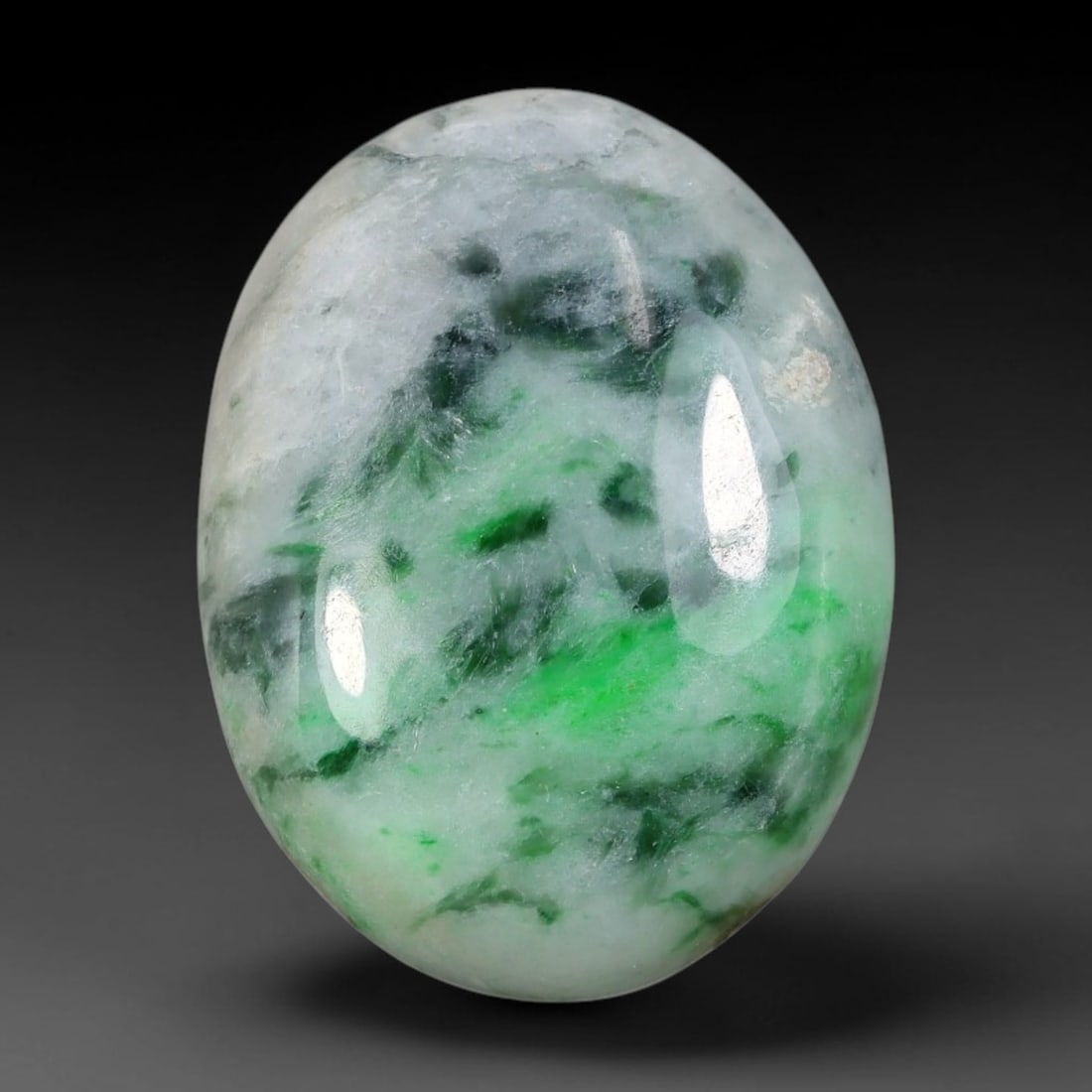 17.28ct Natural Burmese Type A Jadeite Jade Cabochon, 69FA: This single loose natural Burmese Type A jadeite jade cabochon, fully untreated with no dyeing, bleaching or resin impregnation, this genuine Type A jade retains its all-natural crystalline structure 