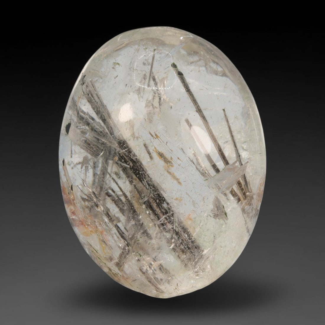 22ct Natural Brazilian Black Rutile Quartz Cabochon Loose Gemstone, 39BM (1 of 1)