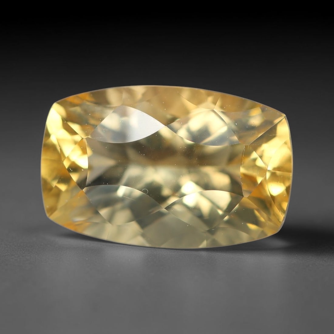 4.41ct Natural Brazilian Golden Citrine Loose Gemstone, 46BE: This fully polished citrine features warm saturated golden yellow body tone, with subtle fine natural microscopic mineral specks dispersed within its transparent crystal interior, measured at calibrat