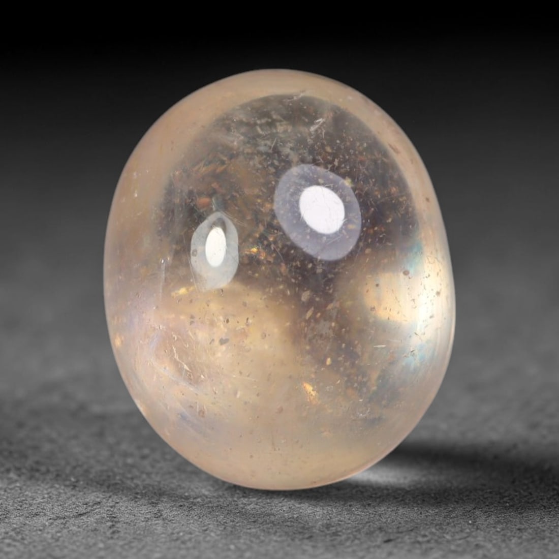 3.05ct Natural Sri Lankan Padparadscha Sapphire Loose Gemstone, 62BA: This fully polished Padparadscha sapphire features soft warm peach-orange blended body tone, with faint natural mineral traces scattered throughout its crystalline interior, measured at calibrated dim