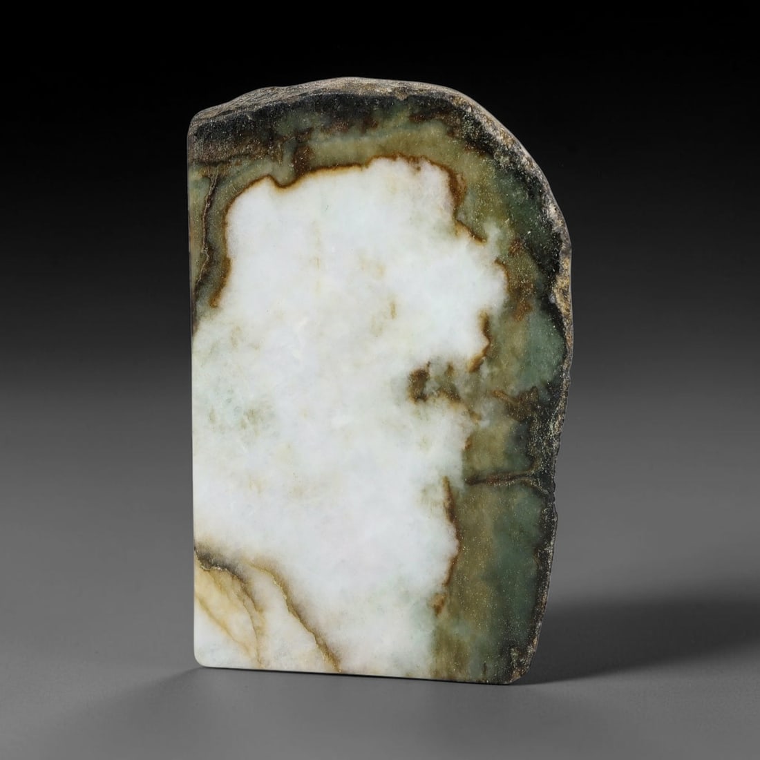 407g Natural Burmese Type A Jadeite Jade Polished Rough Block, 6EZ: This natural Burmese Type A jadeite jade rough block with partial polished surfaces revealing internal mineral characteristics. Dimensions measure 10x6cm, sourced from Myanmar, this specimen is ideal 
