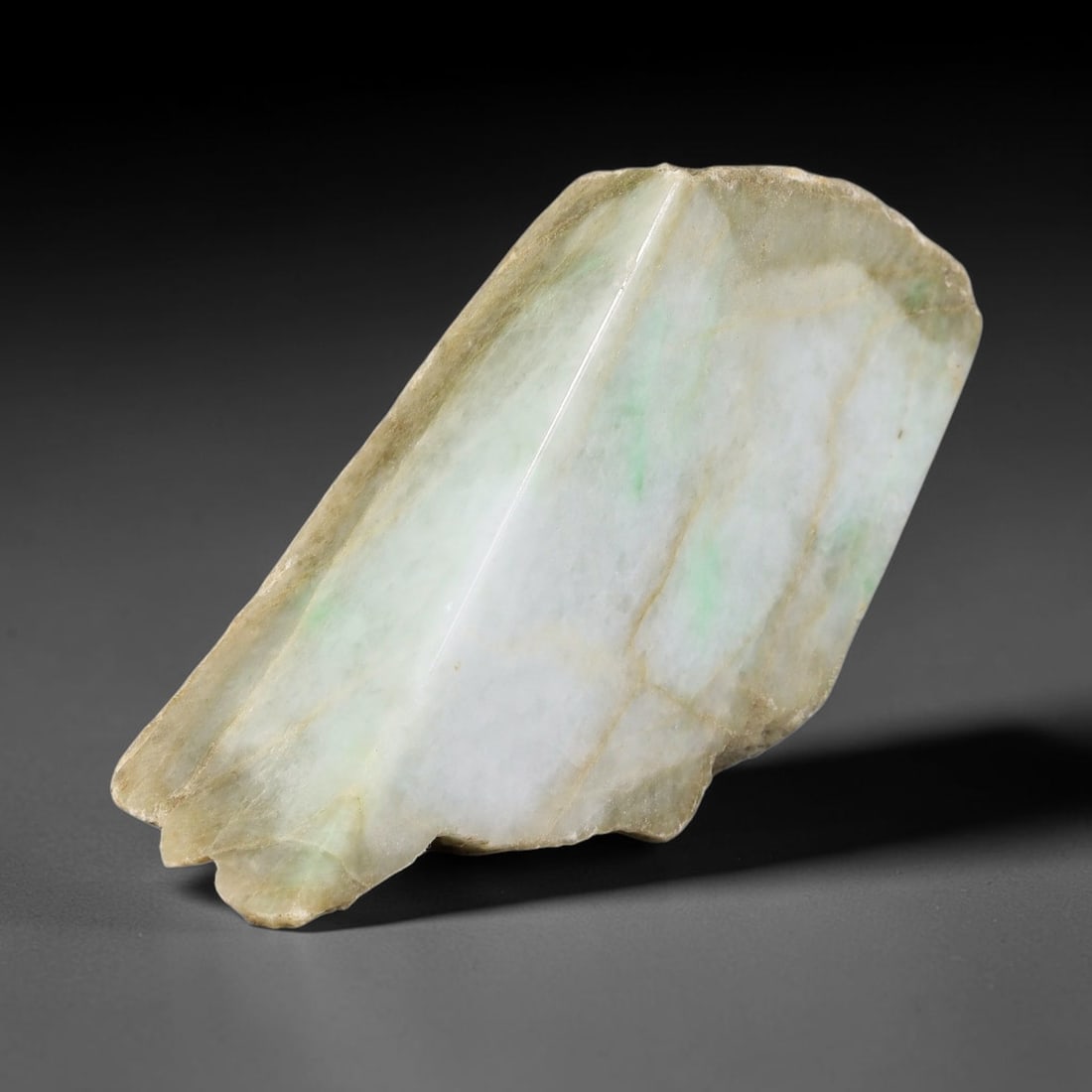 551g Natural Burmese Type A Jadeite Jade Polished Rough Block, 29EZ: This natural Burmese Type A jadeite jade rough block with partial polished surfaces revealing internal mineral characteristics. Dimensions measure 12.5x6.5cm, sourced from Myanmar, this specimen is id