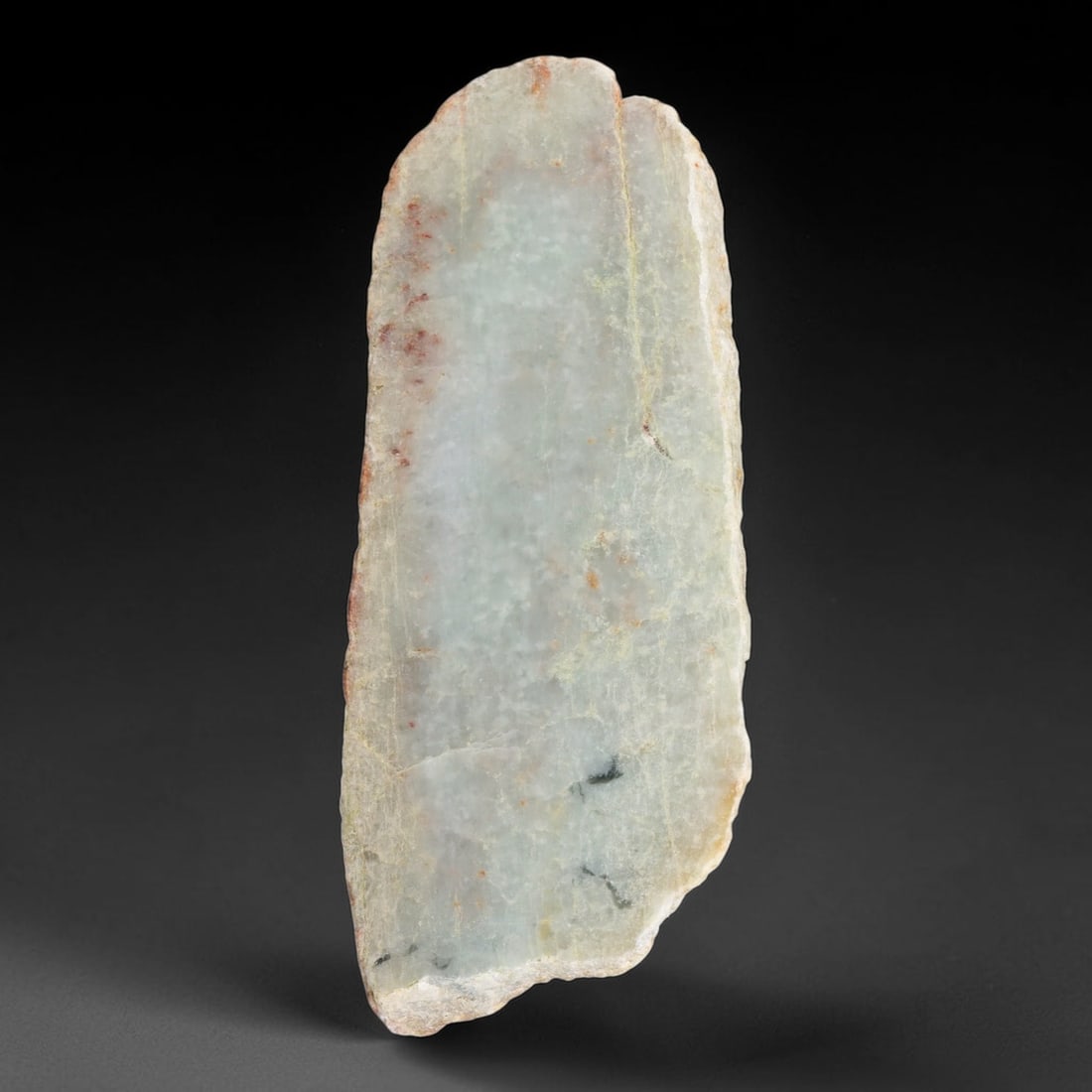 313g Natural Burmese Type A Jadeite Jade Polished Rough Block, 2EZ: This natural Burmese Type A jadeite jade rough block with partial polished surfaces revealing internal mineral characteristics. Dimensions measure 14x6cm, sourced from Myanmar, this specimen is ideal 