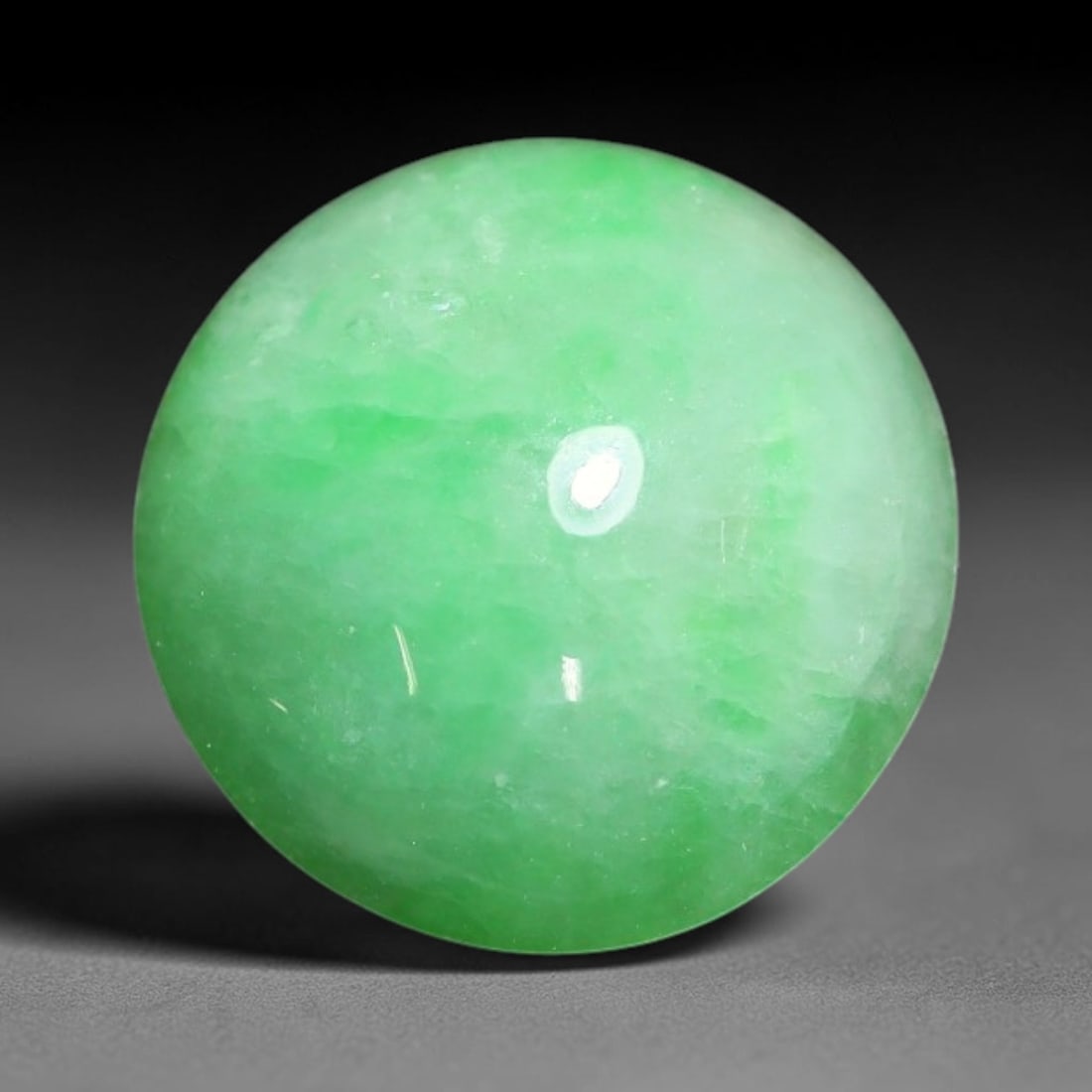 3.88ct Natural Burmese Type A Apple Green Jadeite Jade Cabochon Loose Gemstone, 95BT: This single loose natural Burmese Type A jadeite jade cabochon with exact dimensions of 10.4x4.5mm. It is completely untreated, free of artificial dye, bleaching, or resin filling, preserving the orig