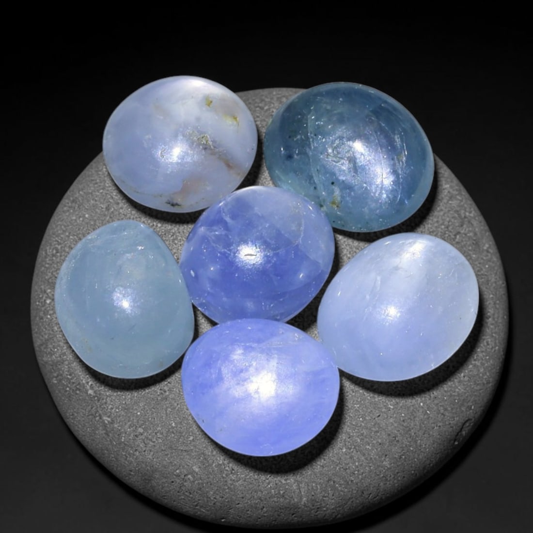 9.78ct Natural Unheated Burmese Blue Star Sapphire Loose Gemstone Parcel, 73BZ: This parcel consists of natural unheated blue star sapphire sourced from Myanmar. The material showcases cool blue body tones together with natural internal silk inclusions responsible for the star op