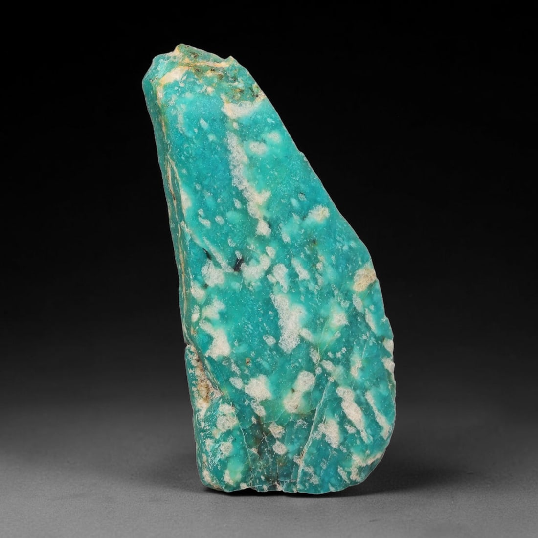 80ct Natural Russian Ural Amazonite Slab Rough, 99EB: This intact amazonite slab features distinct parallel mineral banding running uniformly across its naturally split flat surface within 55x23x6mm slab dimensions, retaining unmodified natural geologica