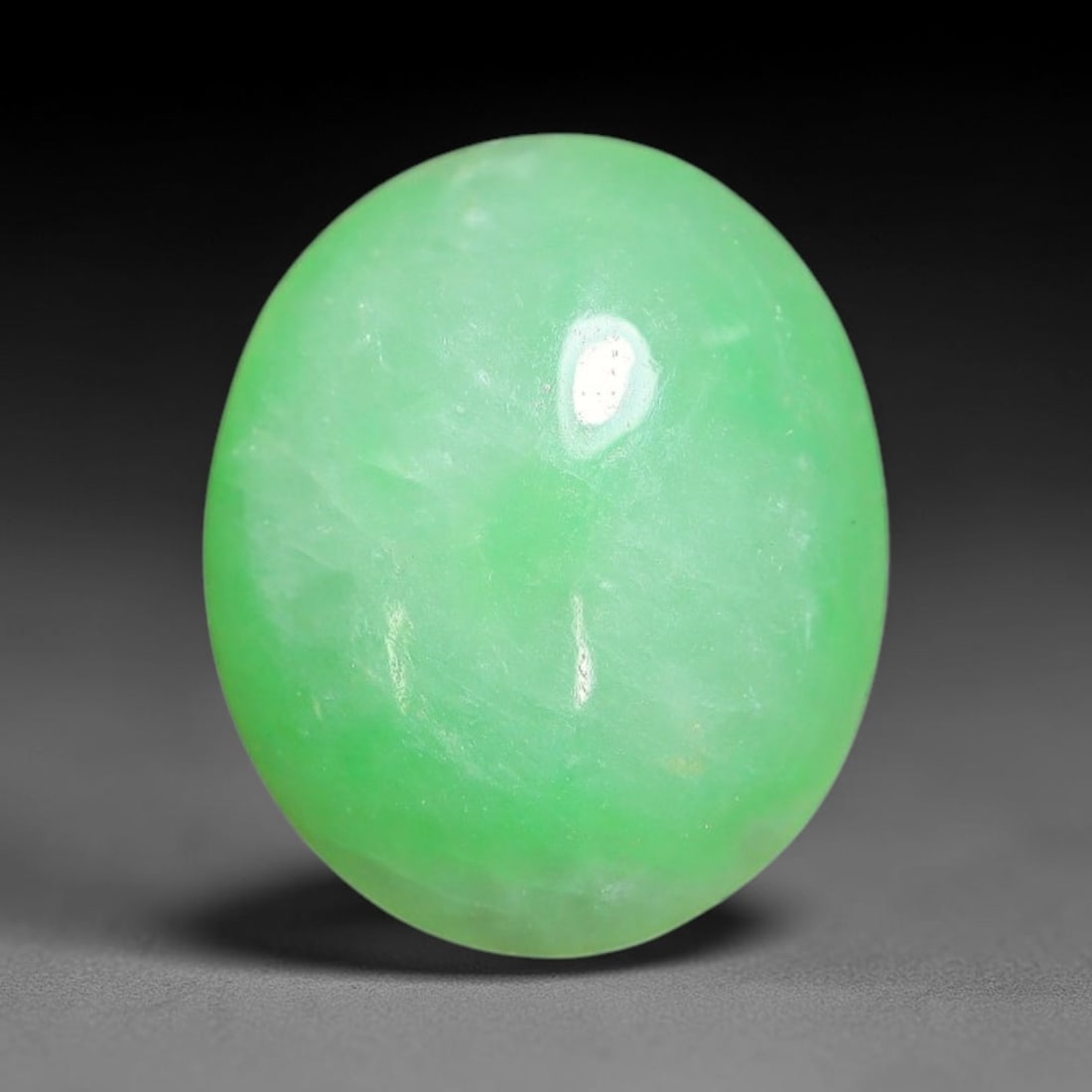 3.13ct Natural Burmese Type A Apple Green Jadeite Jade Cabochon Loose Gemstone, 77BT: This single loose natural Burmese Type A jadeite jade cabochon with exact dimensions of 10.8x9x3.4mm. It is completely untreated, free of artificial dye, bleaching, or resin filling, preserving the or