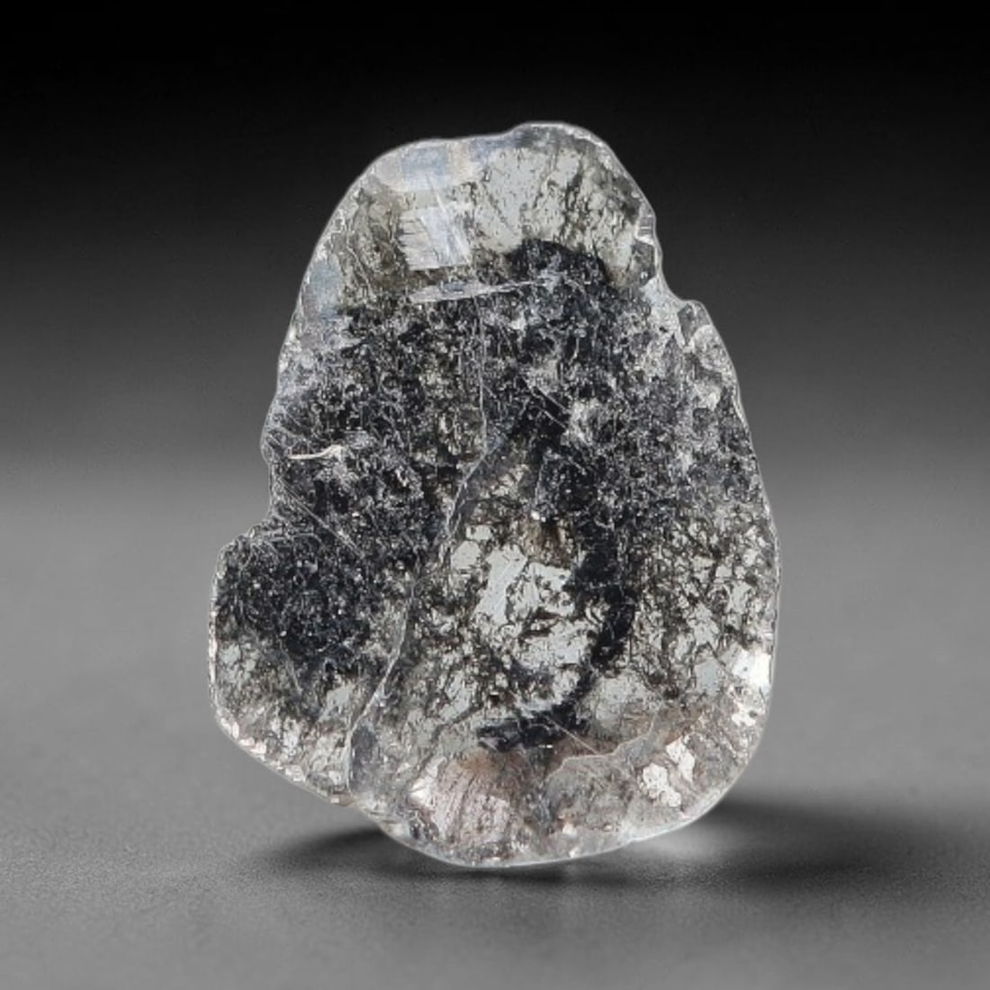 0.29ct Natural Fancy Diamond Slice, Hand Rose Cut with Pictorial Inclusions Loose Gemstone, 39BG: This unique natural diamond slice features a delicate hand-executed rose cut surface, showcasing captivating pictorial mineral inclusions trapped within the diamond matrix. Measuring 6.6x5.1x0.7mm, th