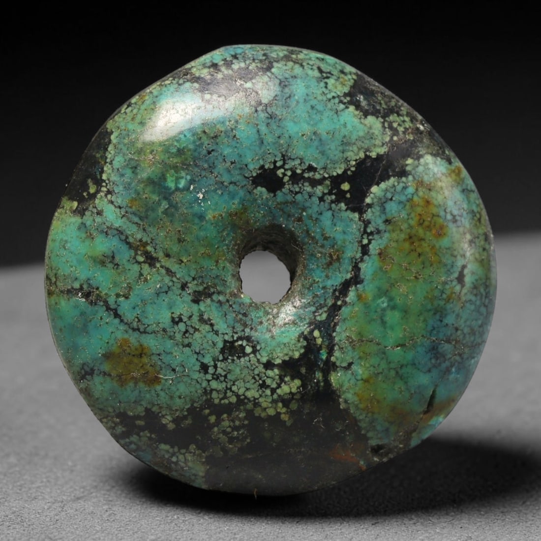 Vintage Tibetan Natural Turquoise Donut Bead, 75BW (1 of 1)