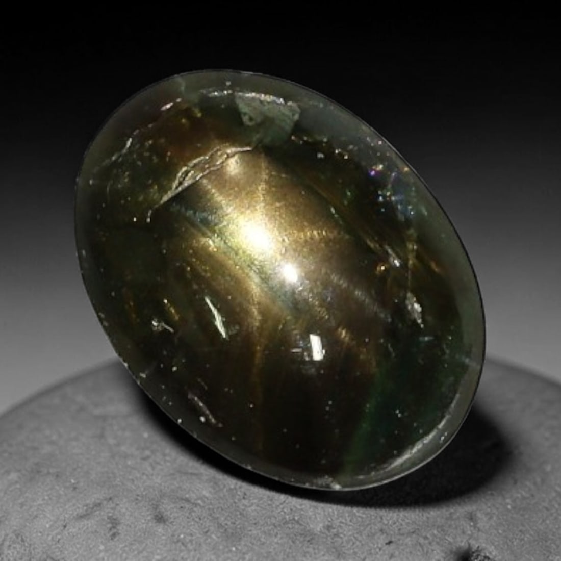 1.00ct Natural Siamese 6-Ray Black Star Sapphire Loose Gemstone, 53BX: This polished star sapphire originates from classic Siamese mining deposits, featuring a deep dark crystalline base with fine native mineral traces trapped within its structure, sized at calibrated 7x