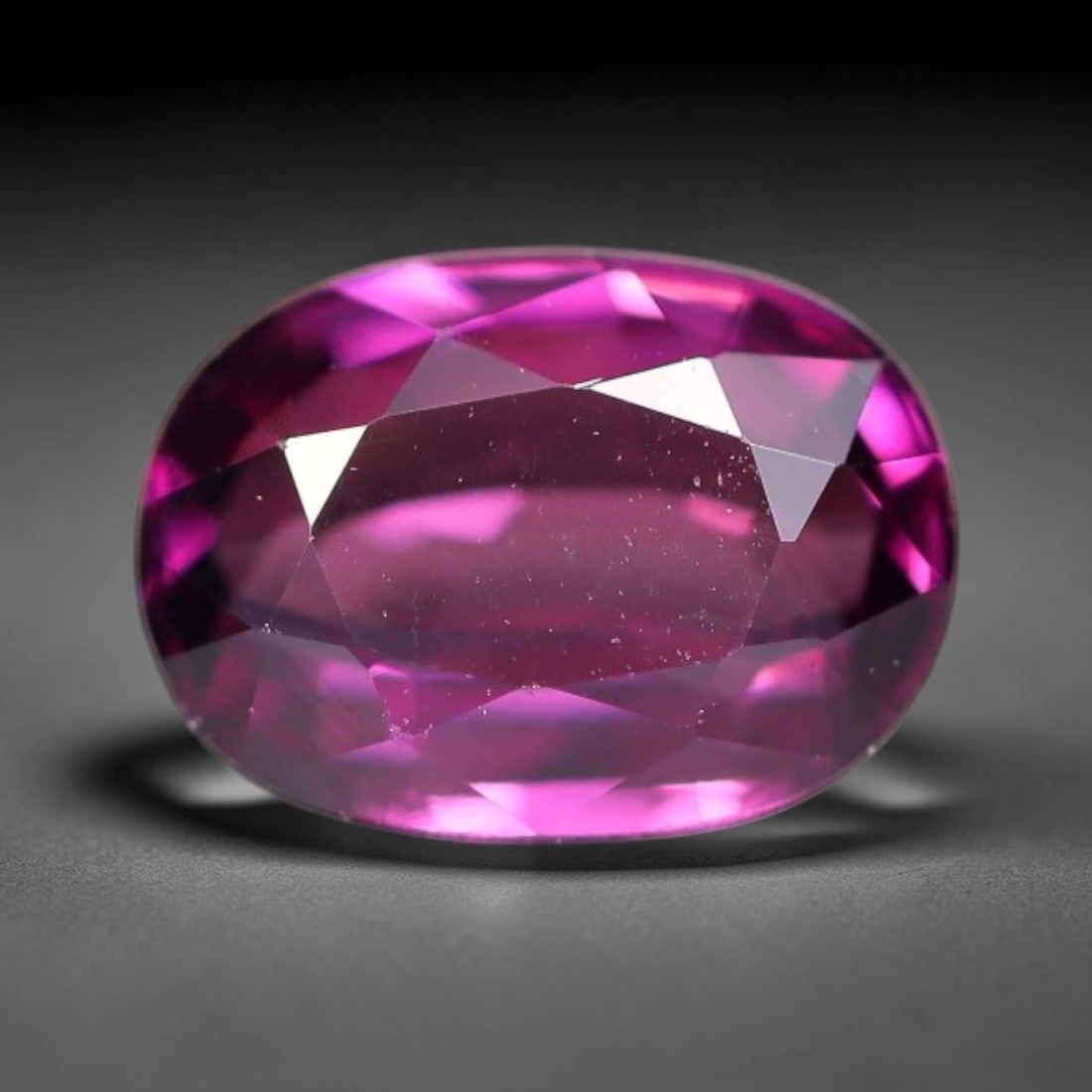 1.13ct Natural Tanzanian Rhodolite Grape Garnet Faceted Loose Gemstone, 84BF: This expertly faceted grape garnet, a scarce saturated purple-magenta rhodolite variant, features transparent crystal structure dotted with faint microscopic mineral specks within its precisely cut re