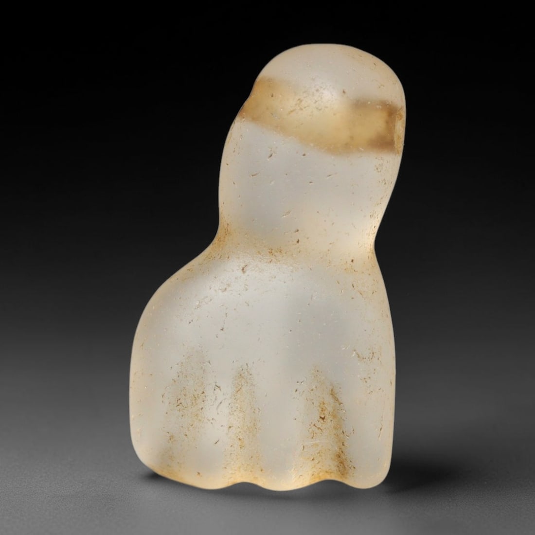 Ancient Medieval Coptic Christian Egyptian Culture Rock Crystal Fist Amulet (300-1000 CE), 77FY (1 of 1)
