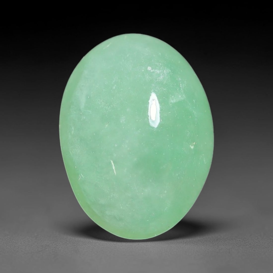 3.53ct Natural Burmese Type A Apple Green Jadeite Jade Cabochon Loose Gemstone, 64BQ: This single loose natural Burmese Type A apple green jadeite jade cabochon, completely untreated, free of artificial dye, bleaching, or resin filling, preserving the original natural mineral crystal s