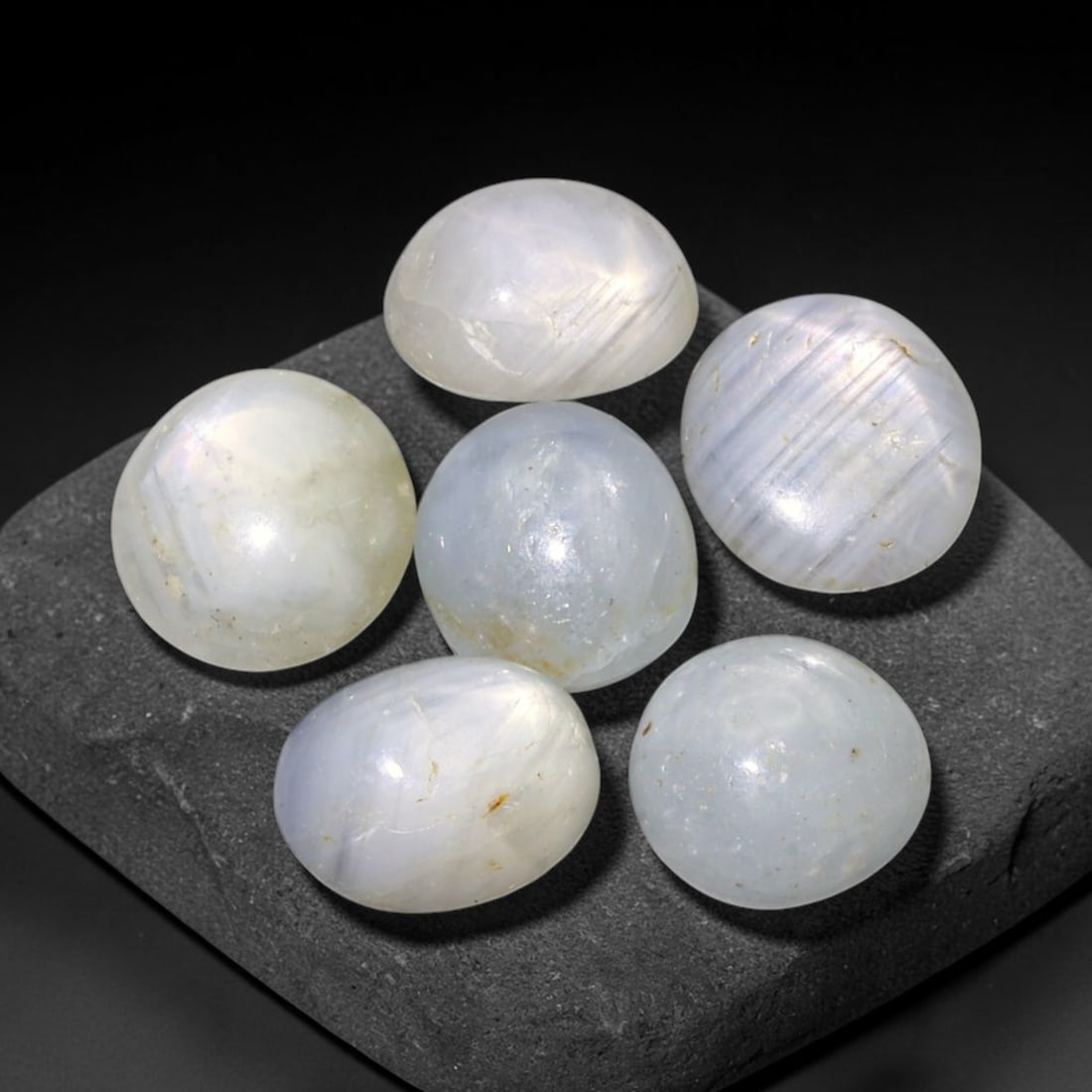 8.48ct Natural Unheated Burmese Star Sapphire Loose Gemstone Parcel, 99FL: This parcel contains natural unheated star sapphire originating from Myanmar. The gem material displays soft pale blue and lavender hues, with characteristic silk inclusions that create the desirable 