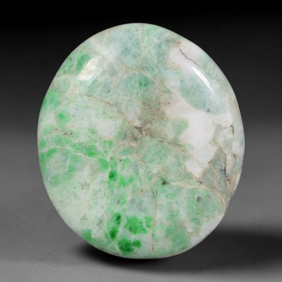 19.80ct Natural Burmese Type A Jadeite Jade Cabochon, 38FB: This single loose natural Burmese Type A jadeite jade cabochon, fully untreated with no dyeing, bleaching or resin impregnation, this genuine Type A jade retains its all-natural crystalline structure 