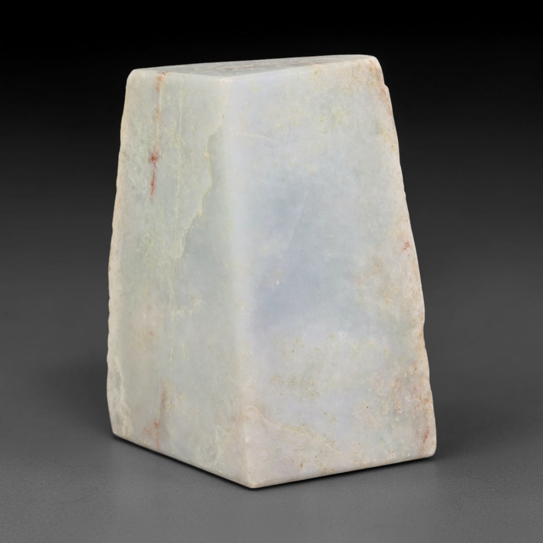 495g Natural Burmese Type A Jadeite Jade Polished Rough Block, 34EZ: This natural Burmese Type A jadeite jade rough block with partial polished surfaces revealing internal mineral characteristics. Dimensions measure 9x6cm, sourced from Myanmar, this specimen is ideal f