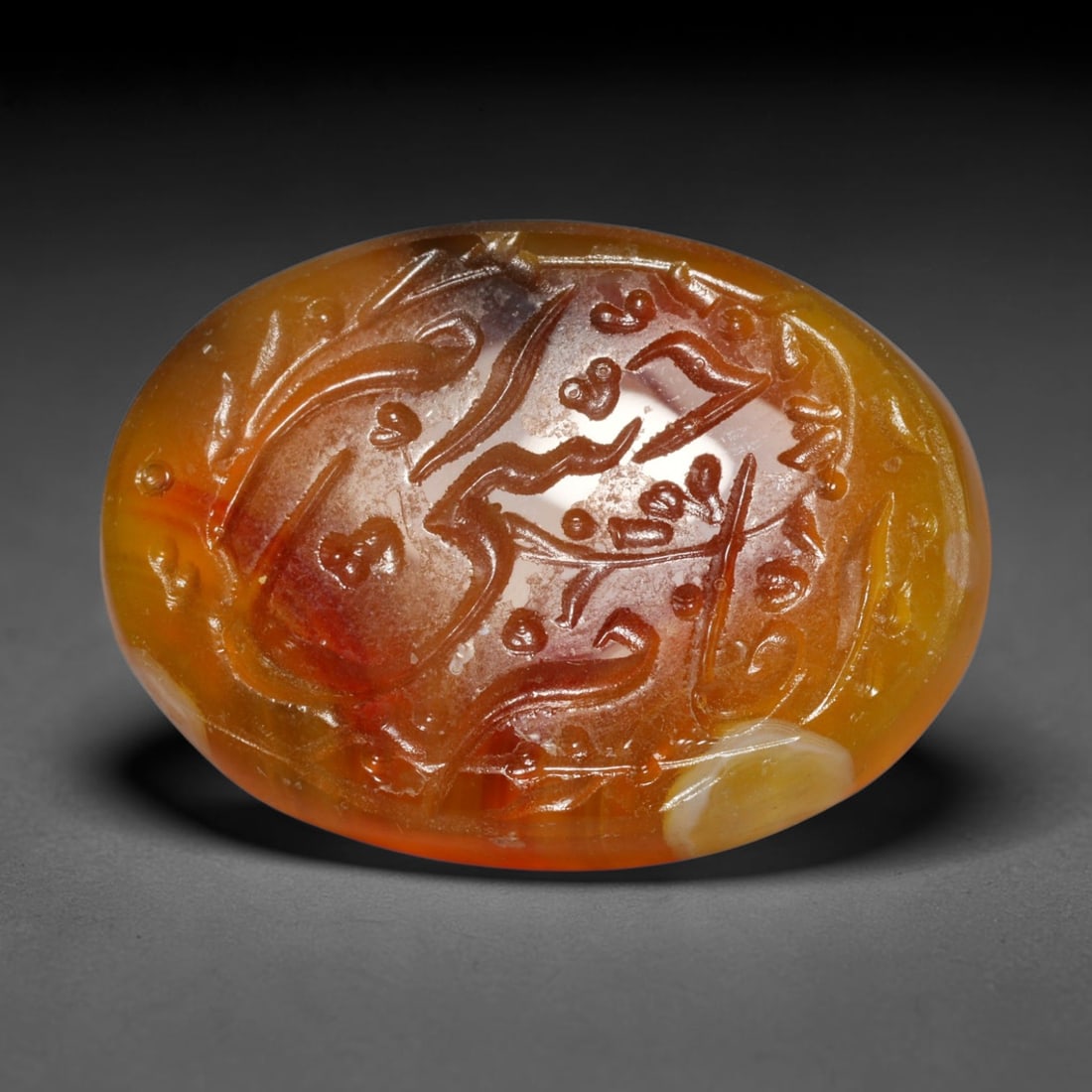 Early Vintage Islamic Natural Agate Script Intaglio Seal Cabochon (Post 1900 CE), 32EL (1 of 1)
