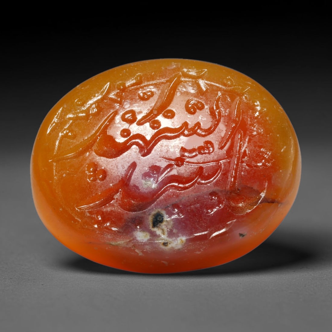 Early Vintage Islamic Natural Agate Script Intaglio Seal Cabochon (Post 1900 CE), 38EL (1 of 1)