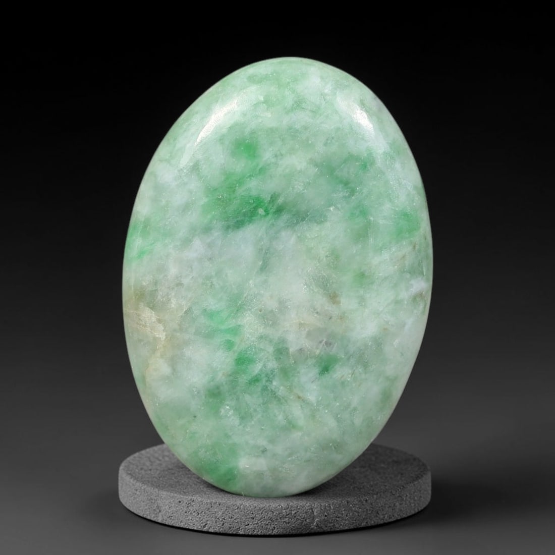 20.47ct Natural Burmese Type A Jadeite Jade Cabochon, 54EZ: This single loose natural Burmese Type A jadeite jade cabochon, fully untreated with no dyeing, bleaching or resin impregnation, this genuine Type A jade retains its all-natural crystalline structure 