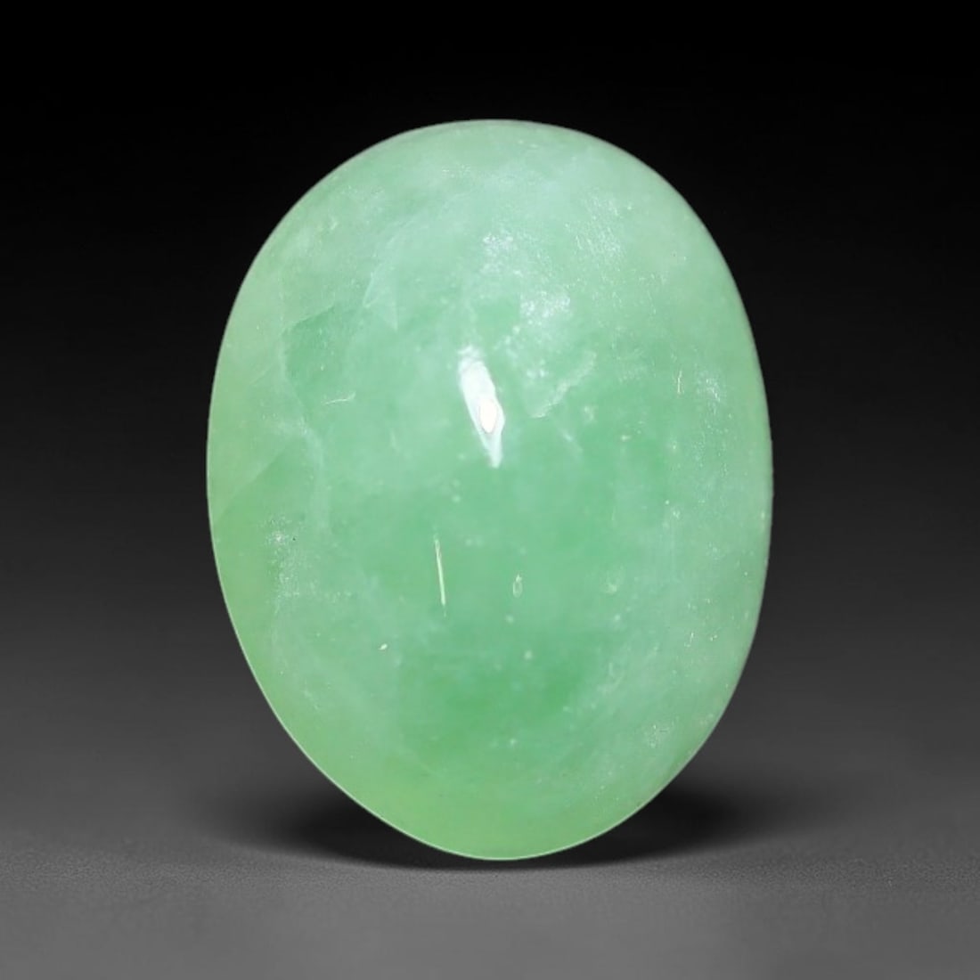 3.68ct Natural Burmese Type A Apple Green Jadeite Jade Cabochon Loose Gemstone, 65BQ: This single loose natural Burmese Type A apple green jadeite jade cabochon, completely untreated, free of artificial dye, bleaching, or resin filling, preserving the original natural mineral crystal s