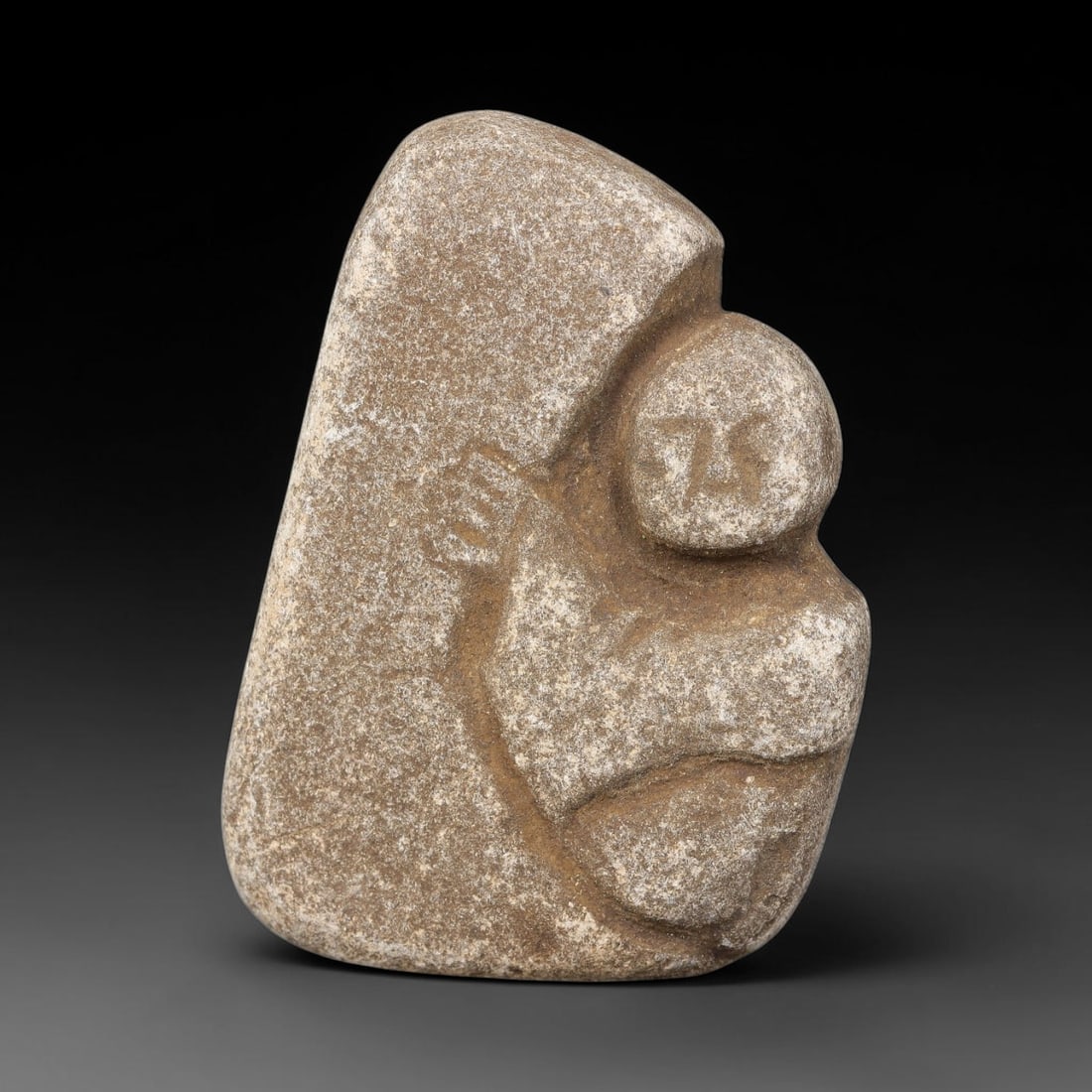 Antique Japanese Edo Period Stone Amulet (1603-1868 CE), 91EJ: This antique stone amulet originates from Japanese Edo Period cultural tradition, created as a devotional wearable object for personal spiritual purpose. The stone shows natural textural variation, ag