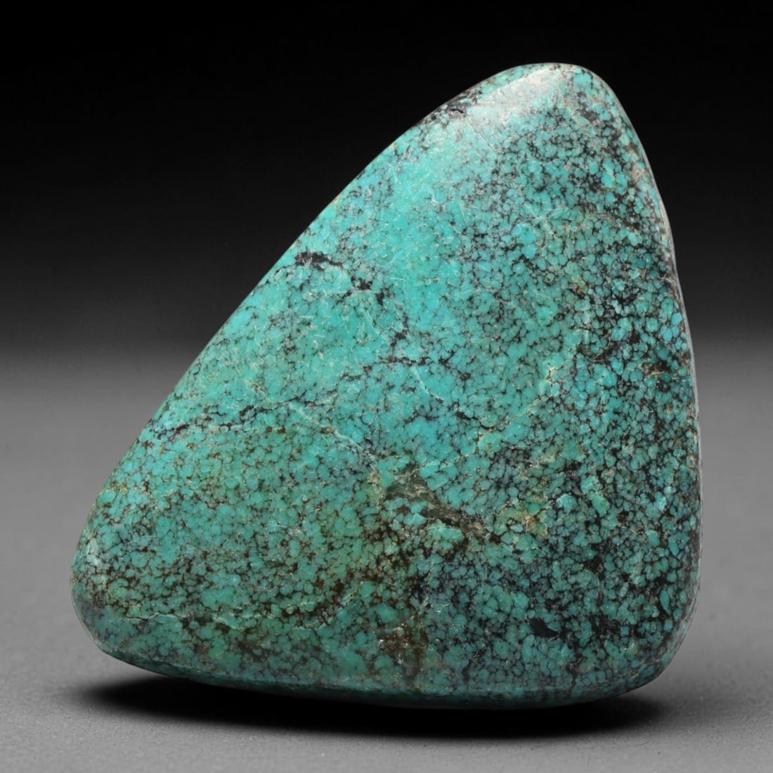 23ct Vintage Tibetan Natural Turquoise Freeform Cabochon Loose Gemstone, 93BW: Polished vintage Tibetan turquoise freeform cabochon loose gemstone, measuring 33x24 mm. Features characteristic natural matrix webbing and earthy mineral markings inherent to authentic Tibetan turquo