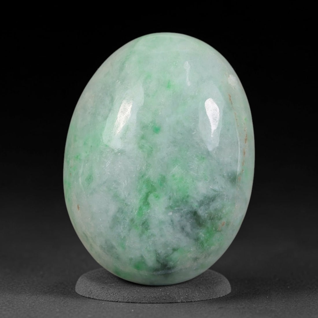 14.93ct Natural Burmese Type A Jadeite Jade Cabochon, 61AL: This single loose natural Burmese Type A jadeite jade cabochon, fully untreated with no dyeing, bleaching or resin impregnation, this genuine Type A jade retains its all-natural crystalline structure 