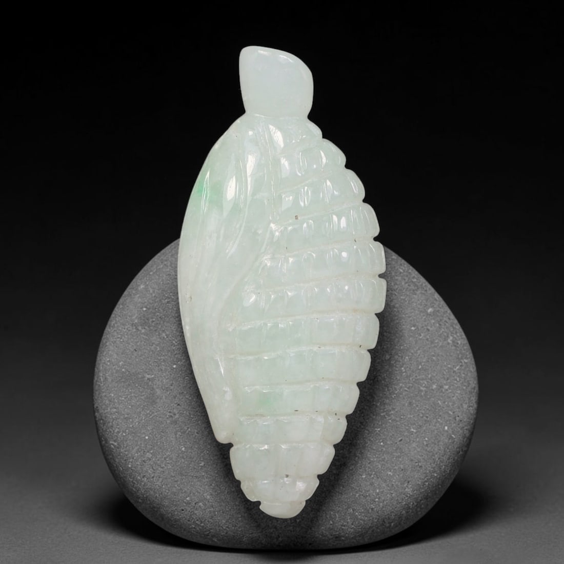 Natural Burmese Type A Jadeite Jade Hand Carved Pendant, 81BL: Artisan hand-carved untreated Burmese Type A jadeite jade pendant measuring 38x17 mm. Carefully sculpted with detailed relief craftsmanship and finished with a smooth glossy polish. Authentic Type A j