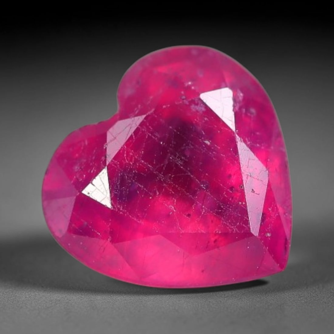 1.76 Carats Natural Madagascar Vivid Fuchsia Red Heated Ruby Loose Gemstone, 35FM: This vivid fuchsia red Madagascar ruby displays rich saturated red tone with subtle natural internal mineral traces that showcase genuine earth-grown character, measured at 1.76mm, the intense warm cr